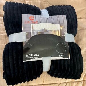 Citi Mall Mariana Soft Plush King Size Blanket - Black